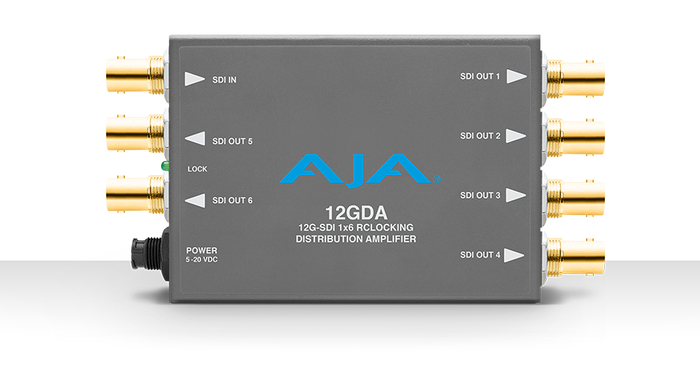 AJA 12GDA 1x6 12G HD/SD SDI Reclocking Distribution Amplifier