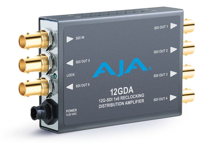 AJA 12GDA 1x6 12G HD/SD SDI Reclocking Distribution Amplifier