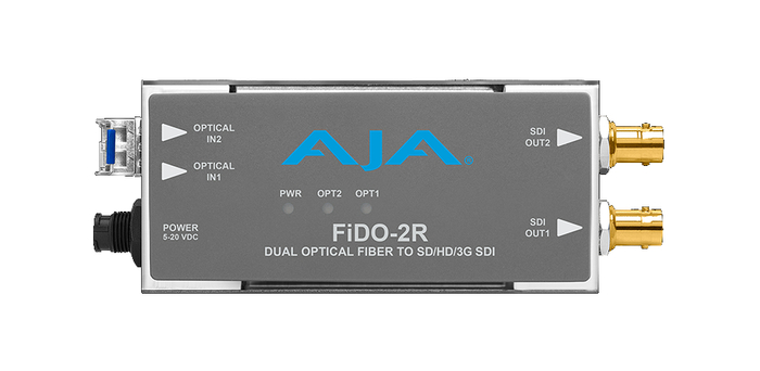 AJA FiDO-2R 2-Channel Single Mode Optical Fiber To 3G-SDI Receiver