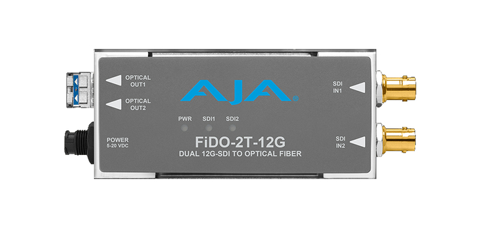 AJA FiDO-2T-12G 2-Channel 12G-SDI To Single-Mode LC Fiber Transmitter