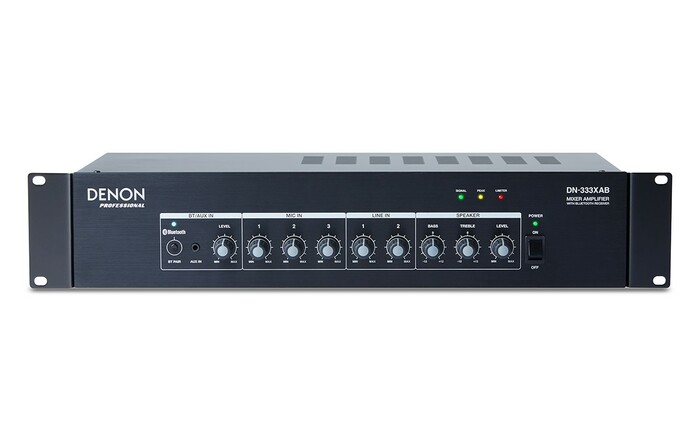 Denon Professional DN-333XAB 3 Mic, 2 Stereo Line Mixer Amplifier With BluetoothReceiver
