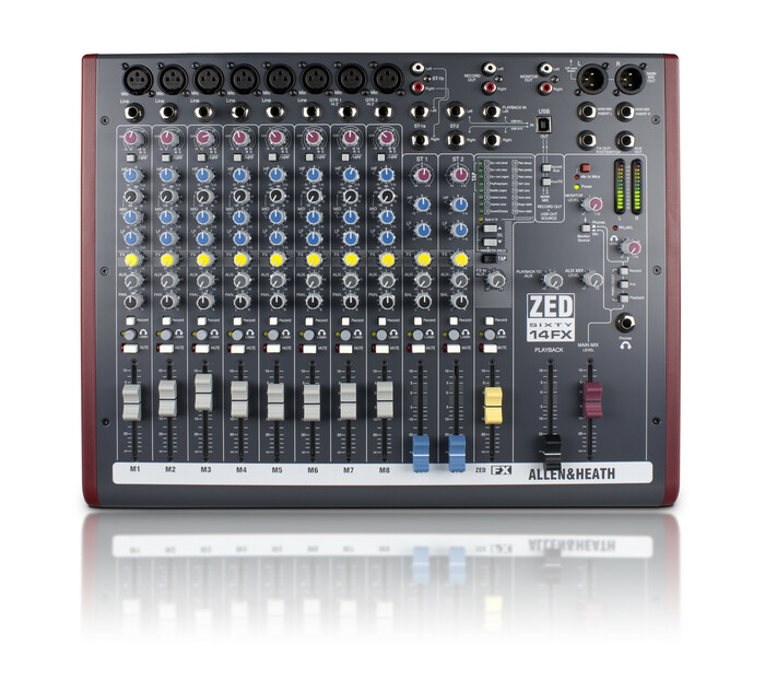 Allen & Heath ZED60-14FX 14-Channel Analog Mixer With Effects And Instrument Inputs