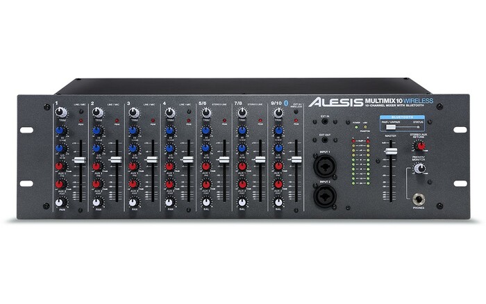 Alesis MultiMix 10 Wireless 10-Channel Rackmount Mixer With Articulating Bluetooth Antenna