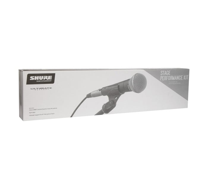 Shure SM58-CN-BTS Handheld Microphone Stage Kit With Mic Stand And XLR Cable