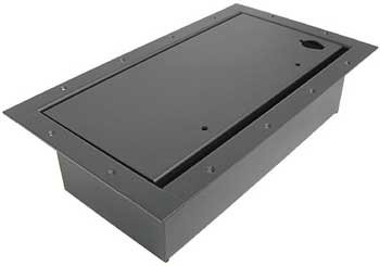 Ace Backstage Co. 124CLBK Double Wide Stage Pocket with Textured Black Powder Coat & Carpet Lid 124CLBK