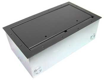 Ace Backstage Co. 134SLBK Super Double Wide Stage Pocket with Black Powder Coat Trim Bezel & Standard Lid 134SLBK