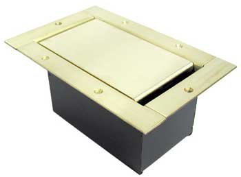 Ace Backstage Co. 223SLBR Half Stage Pocket with Brushed Brass Solid Finish & Standard Lid 223SLBR