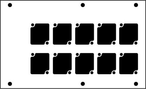 Ace Backstage PNL-1210 Aluminum Stage Pocket Panel With 10 Connectrix Mounts, Black
