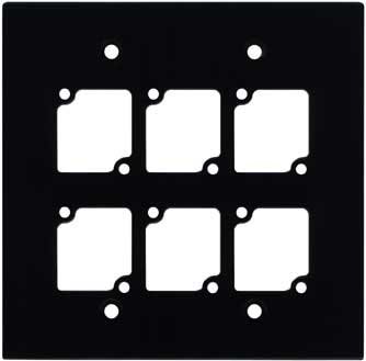 Ace Backstage WP-206 Aluminum Wall Panel With 6 Connectrix Mounts, 2 Gang, Black