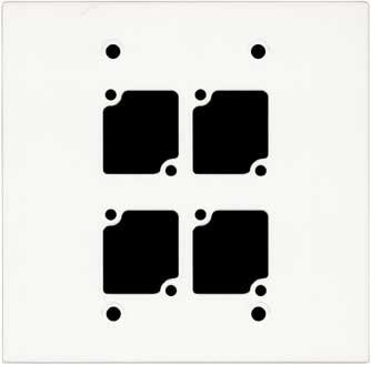 Ace Backstage Co. WP-214 Double Gang Wall Panel with 4 Connectrix Mounts, White WP214