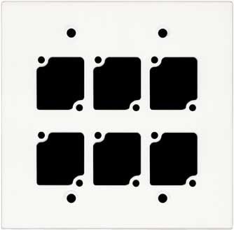 Ace Backstage Co. WP-216 Double Gang Wall Panel White with 6 Connectrix Mounts, White WP216