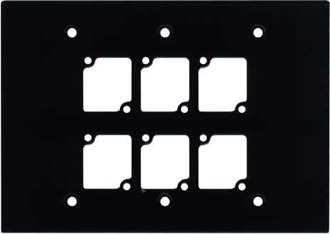 Ace Backstage Co. WP-306 Triple Gang Wall Panel with 6 Connectrix Mounts, Black WP306