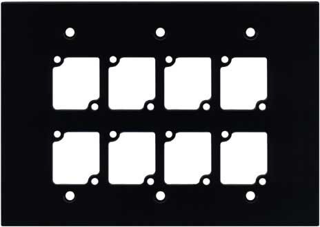 Ace Backstage Co. WP-308 Triple Gang Wall Panel with 8 Connectrix Mounts, Black WP308