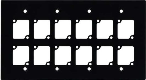 Ace Backstage Co. WP4012 Wall Panel, Four Gang, Black, with 12 Connectrix Mounts WP4012