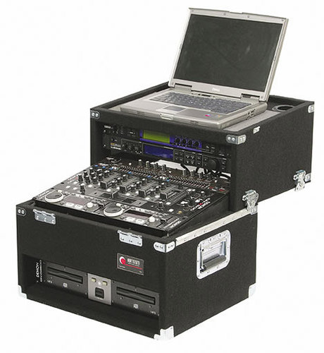 Odyssey CSL2802 Carpeted Slide-Style CD/Laptop DJ Case, 2 RU + 8 RU + 2 RU CSL2802
