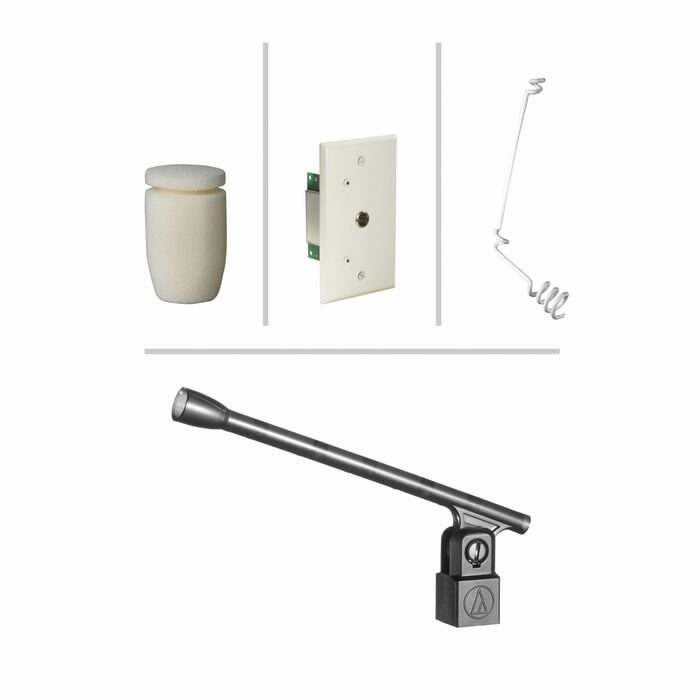 Audio-Technica U853PMW UniPoint Cardioid Condenser Hanging Mic, Power Module, White