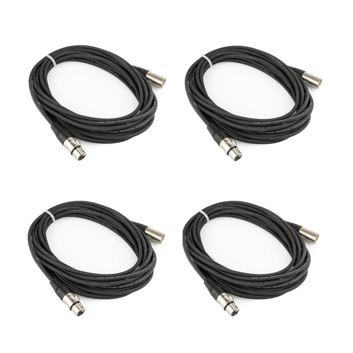 Cable Up 4 Pack 30' Microphone Cable Bundle 4x 30' XLR To XLR Microphone Cables