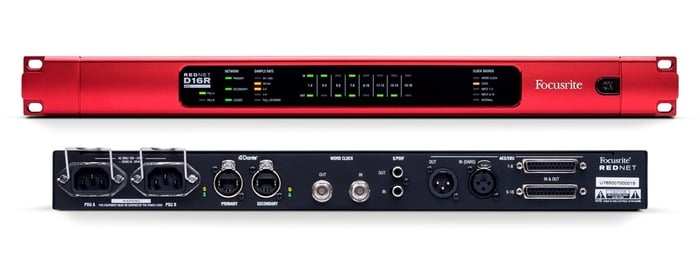 Focusrite Pro RedNet D16R Dante Audio Network Inteface With 16x16 AES3 I/O