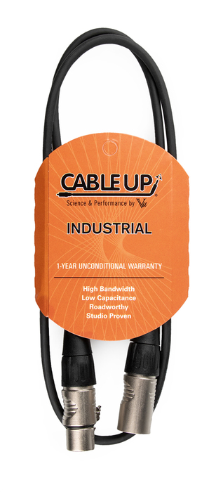 Cable Up DMX-XX3-3 3 Ft 3-Pin DMX Male To 3-Pin DMX Female Cable