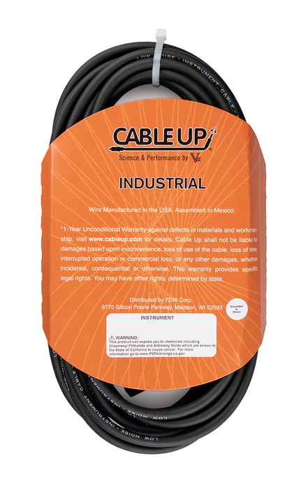 Cable Up G-HT-20-R 20 Ft High-Tec 1/4" Straight To 1/4" Right Angle Instrument Cable