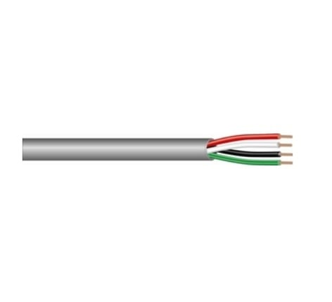 West Penn 25244BGY1000 1000' 18AWG 4-Conductor Stranded Plenum Audio Cable, Gray