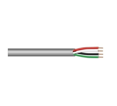 West Penn 25244BGY0500 500' 18AWG 4-Conductor Stranded Plenum Audio Cable, Gray