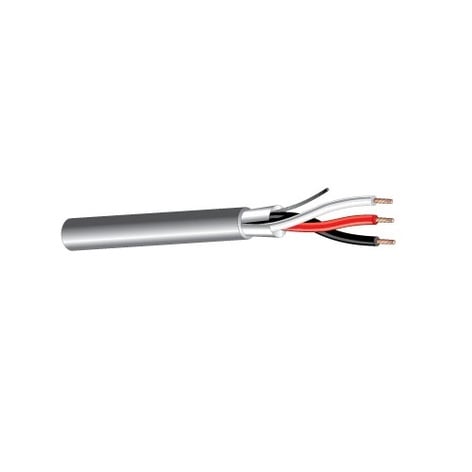 West Penn 25301BGY1000 1000' 22AWG 3-Conductor Stranded Shielded Plenum Cable, Flexible