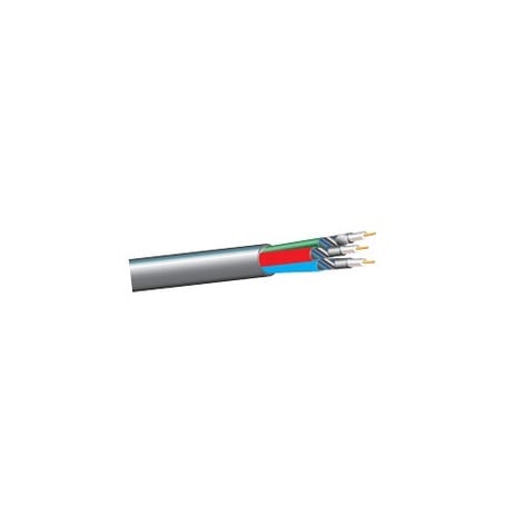 West Penn 253CRGBBK0500 500' 25AWG 3-Conductor Shielded Plenum Component RGB Cable, Black