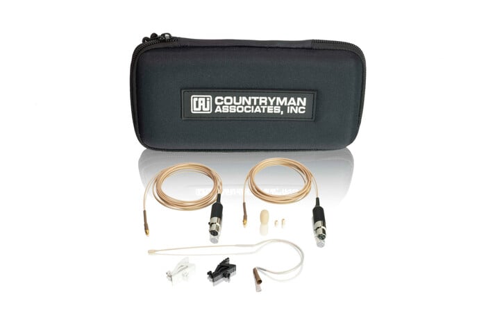 Countryman E6OW5L-SL-PROMO E6 Omni Earset Mic  For Shure Wireless Bodypacks With Additional Cable, Light Beige