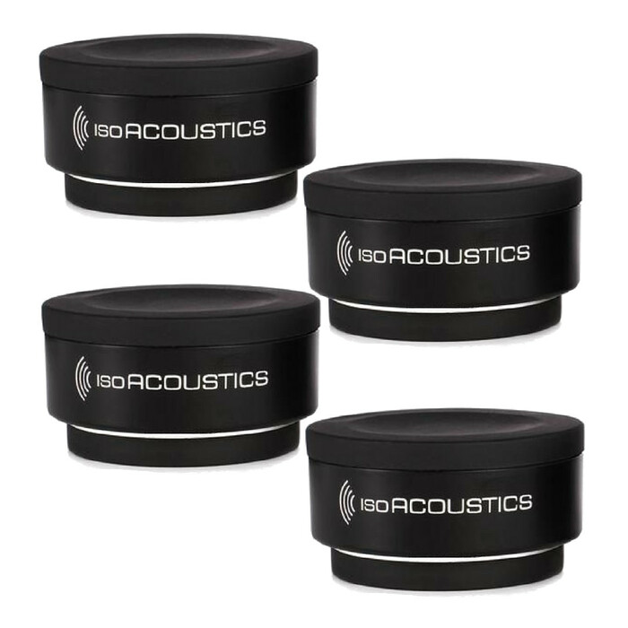IsoAcoustics ISOPUCK-TWO-K Acoustic Isolation Monitor/Sub Stands 2 Pack Bundle