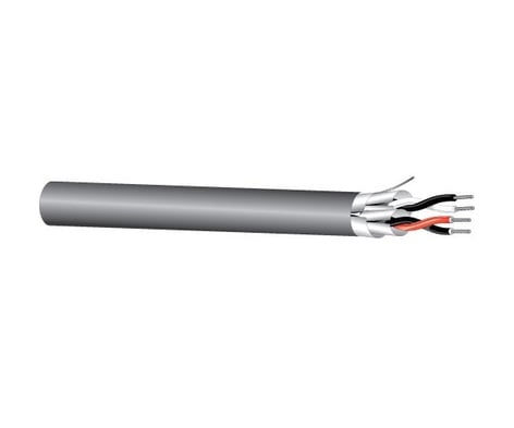 West Penn DA252402GY0500 500' 24AWG 4-Conductor Stranded Shielded Plenum Digital Audio Cable