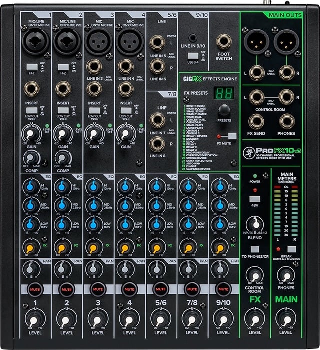 Mackie ProFX10v3 10 Channel  Effects Mixer With USB