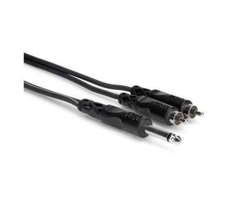 Hosa CYR-101 3.3' 1/4" TS To Dual RCA Audio Y-Cable