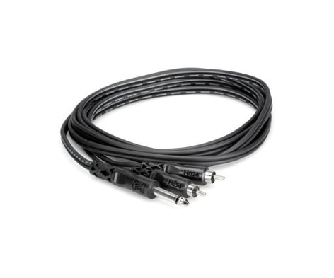 Hosa CYR-101 3.3' 1/4" TS To Dual RCA Audio Y-Cable