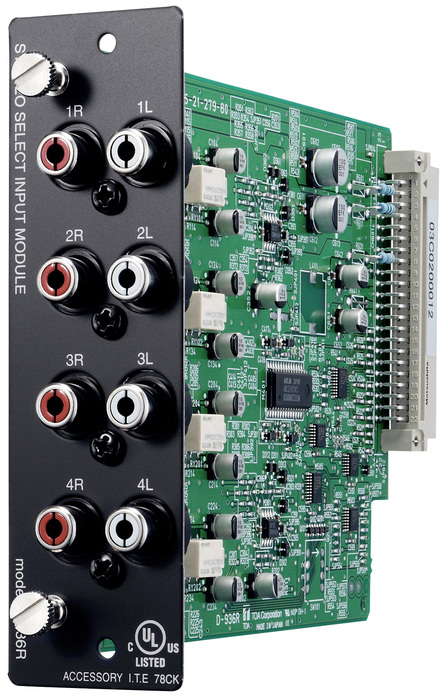 TOA D-936R 4 Unbalanced Stereo Input RCA Module For Digital Mixers
