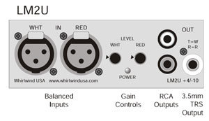 Whirlwind LM2U Line Driver, 2ch FXLR-RCA LM2U