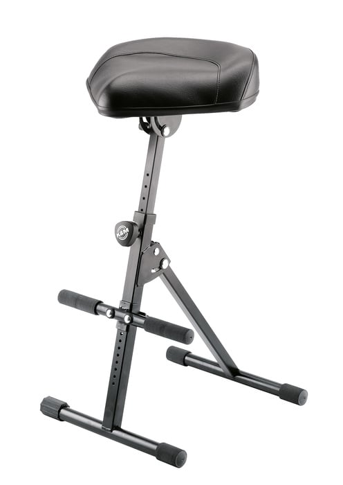 K&M 14045 Stool With Bicycle Seat, Black Leather