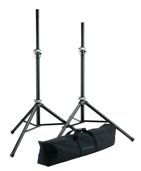 K&M 21459 50"-76" Tripod Base Speaker Stand, 2 Pack