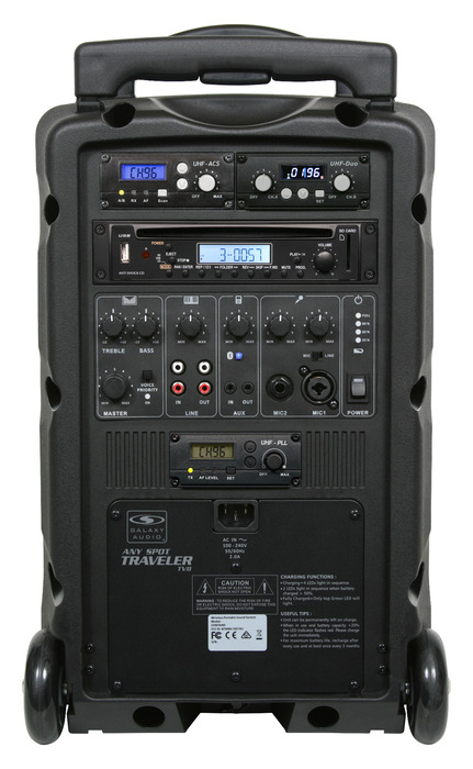 Galaxy Audio Traveler 8 TV5-REC 8" Portable PA System With Rx Receiver