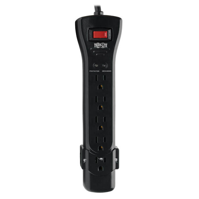 Tripp Lite SUPER725B 7 Outlet Surge Protector Power Strip With 25' Cord In Black