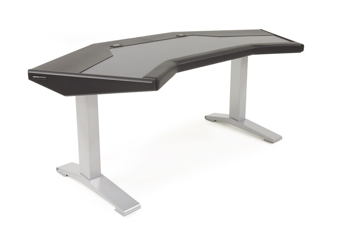 Argosy HALO-G-B-T-S Halo G Desk With Black End Panels, Black Top, And Silver Legs