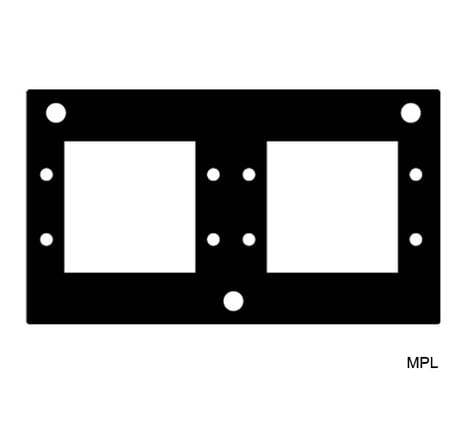 Mystery Electronics MPL ModuLine Insert Panel Punched For 2 Extron AAP Devices