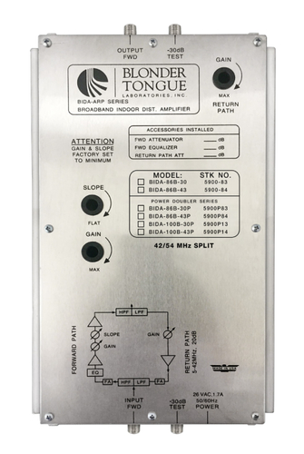Blonder-Tongue BIDA100B-30P Broadband Indoor Distribution Amplifier