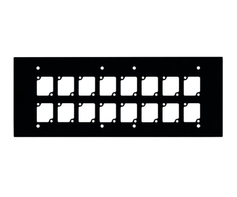 Ace Backstage WP-6016 Aluminum Wall Panel With 16 Connectrix Mounts, 6 Gang, Black