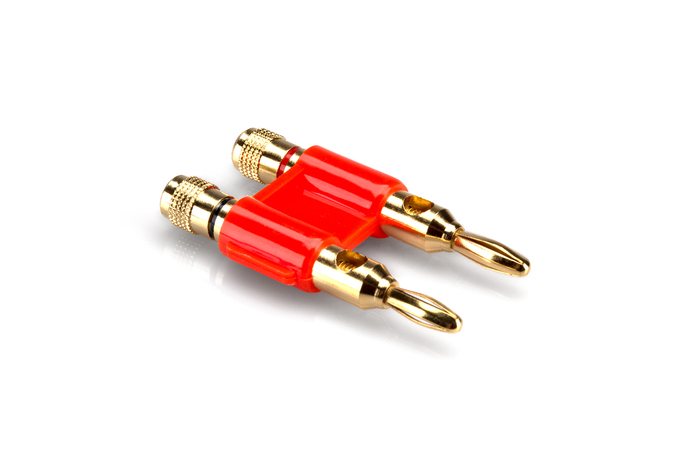 Hosa BNA-260RD Dual Banana Male Plug Connector, Red