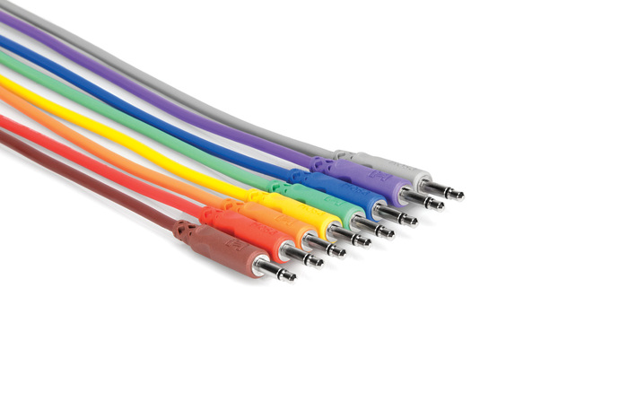 Hosa CMM-845 1.5' 3.5mm TS To 3.5mm TS Patch Cable, 8 Pack