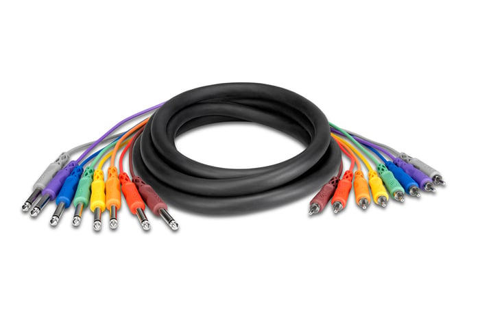 Hosa CPR-802 6.6' 8-Channel Audio Snake, 1/4" TS To RCA