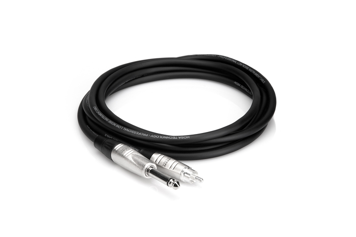 Hosa HPR-015 15' Pro Series 1/4" TS To RCA Audio Cable