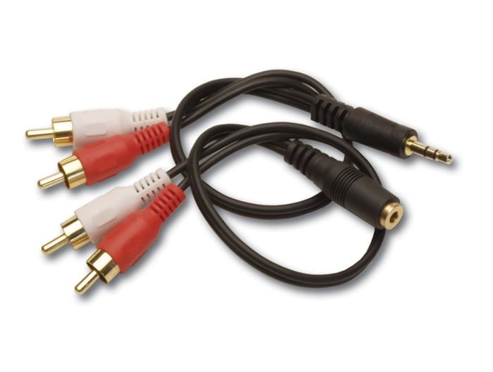 RDL AV-AC2 Cable Kit For AV-HK1, Dual Phono To Mini-Plug, Dual Phono To Mini-Jack