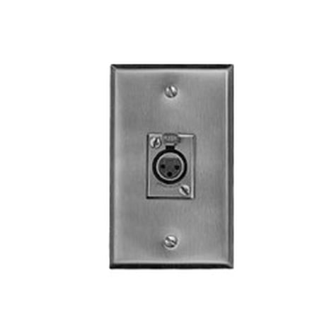 Switchcraft J3FS 3-Pin XLRF Single Gang Wall Plate, Single Rectangular Connector